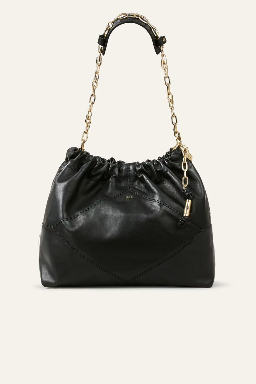 Ba&sh - Sac June Cuir Noir Doré