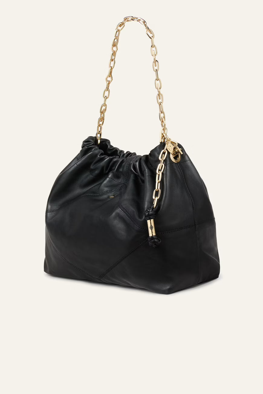 Ba&sh - Sac June Cuir Noir Doré