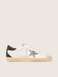 Golden Goose Super-Star, étoile argentée et contrefort pailleté marron