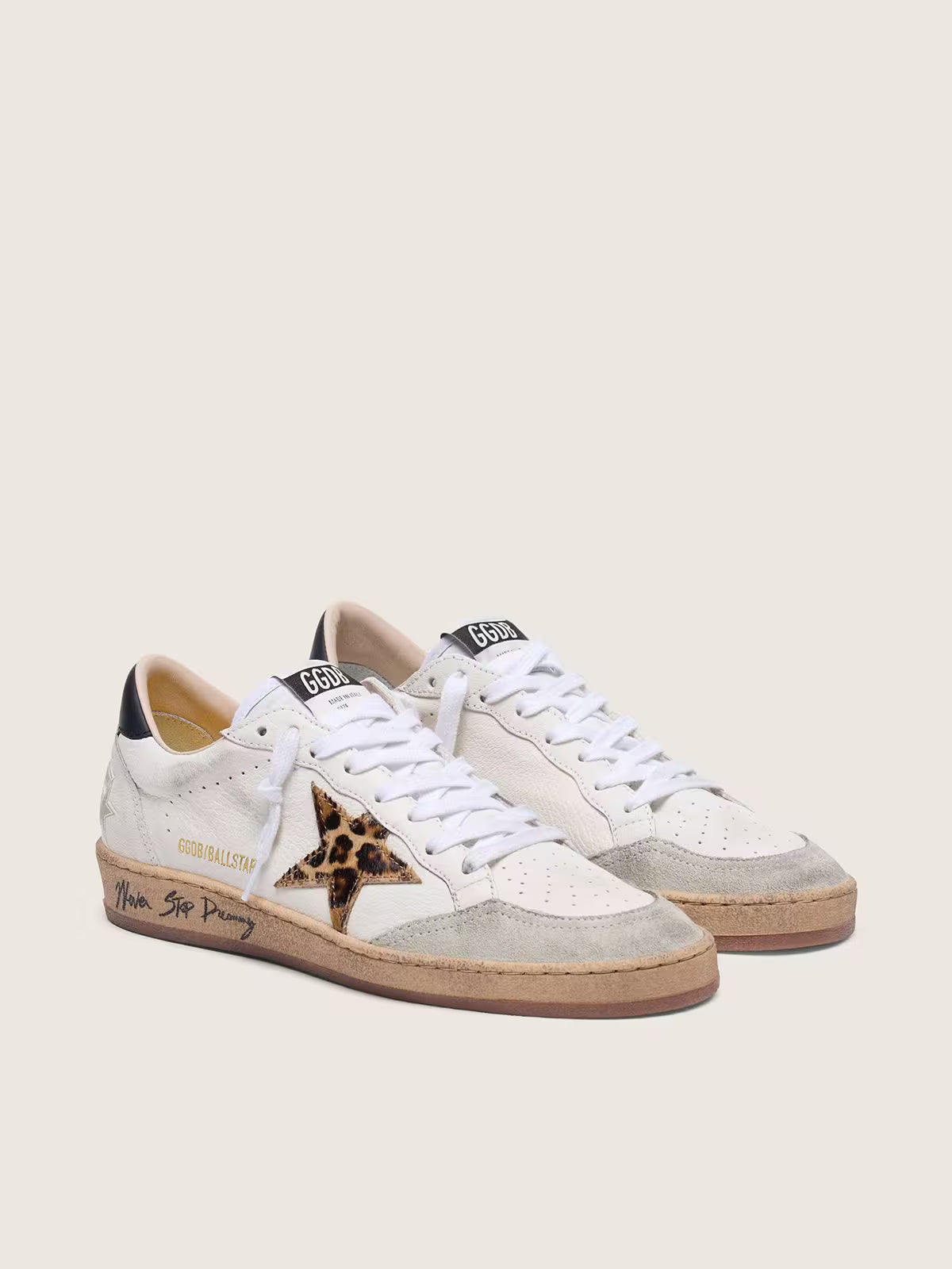 Golden Goose - Ball Star léopard & contrefort Noir
