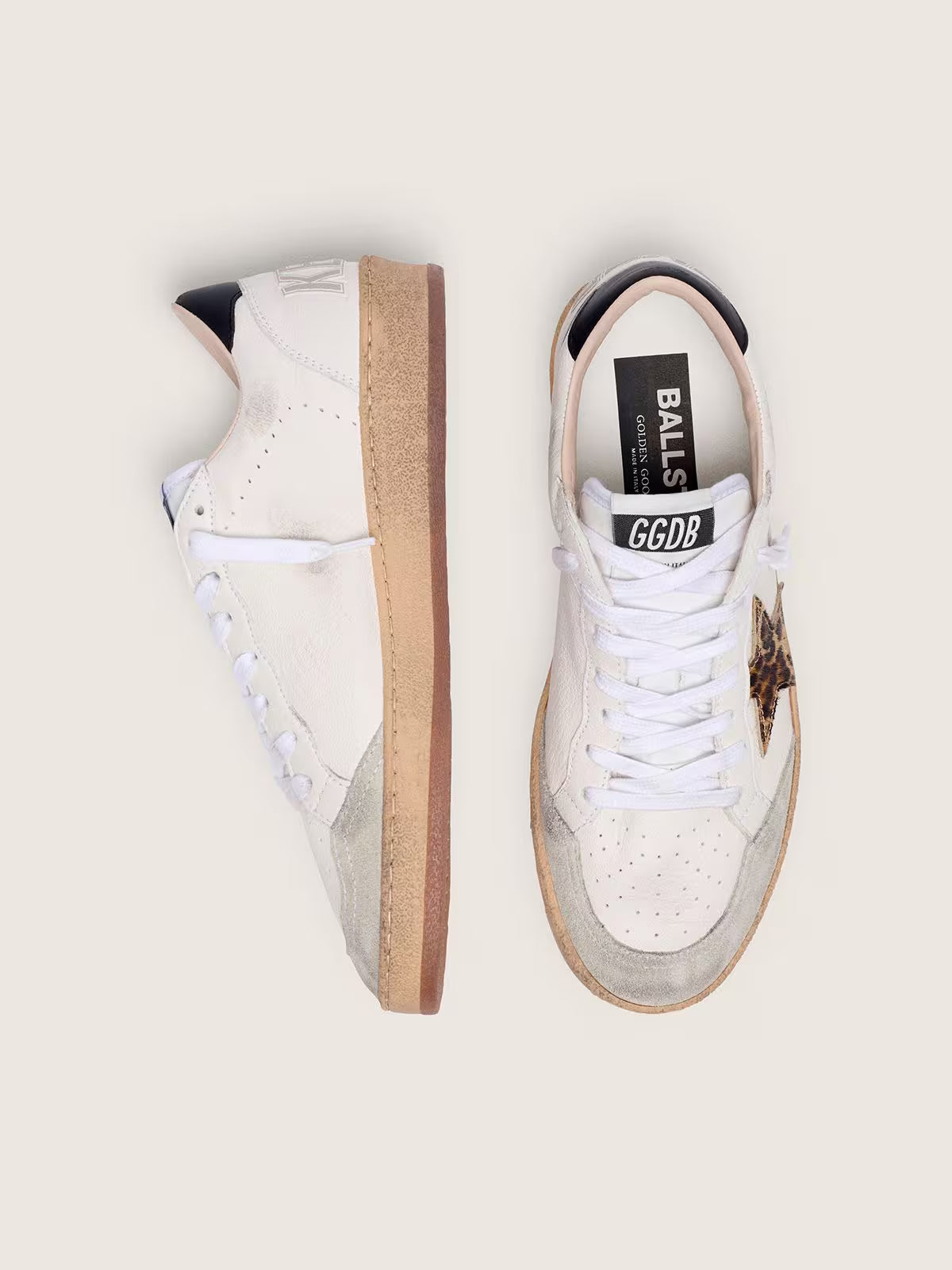 Golden Goose - Ball Star léopard & contrefort Noir