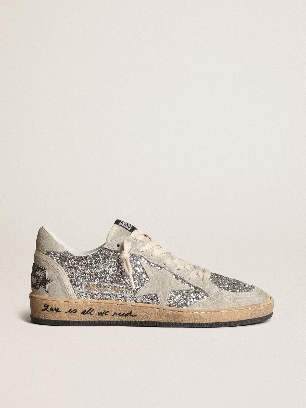 Golden Goose - Ball Star à paillettes argentées daim gris