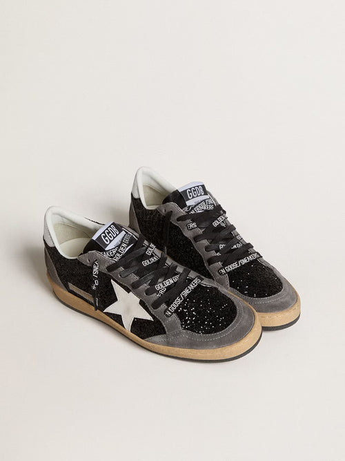 Golden Goose - Ball Star à paillettes marron & contrefort lamé doré