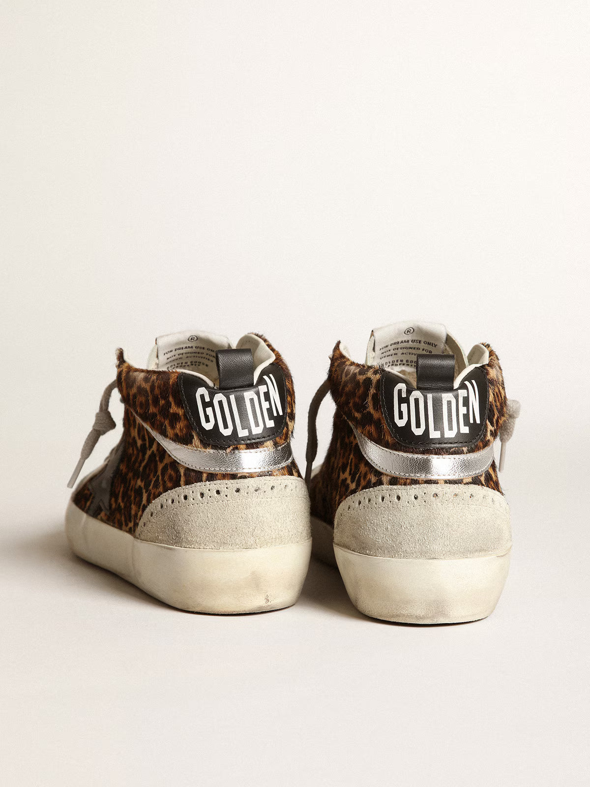 Golden Goose - Mid Star cuir façon poulain léopard, étoile & contrefort noirs