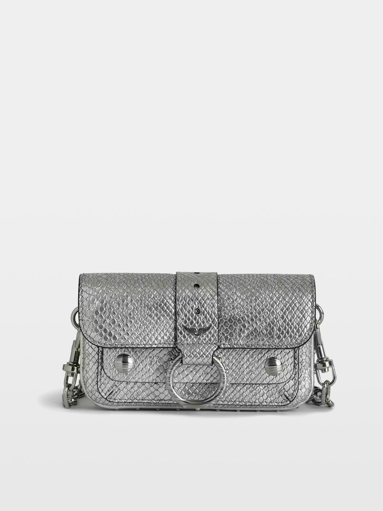 Zadig &Voltaire - Kate Wallet Vintage Patent Argenté