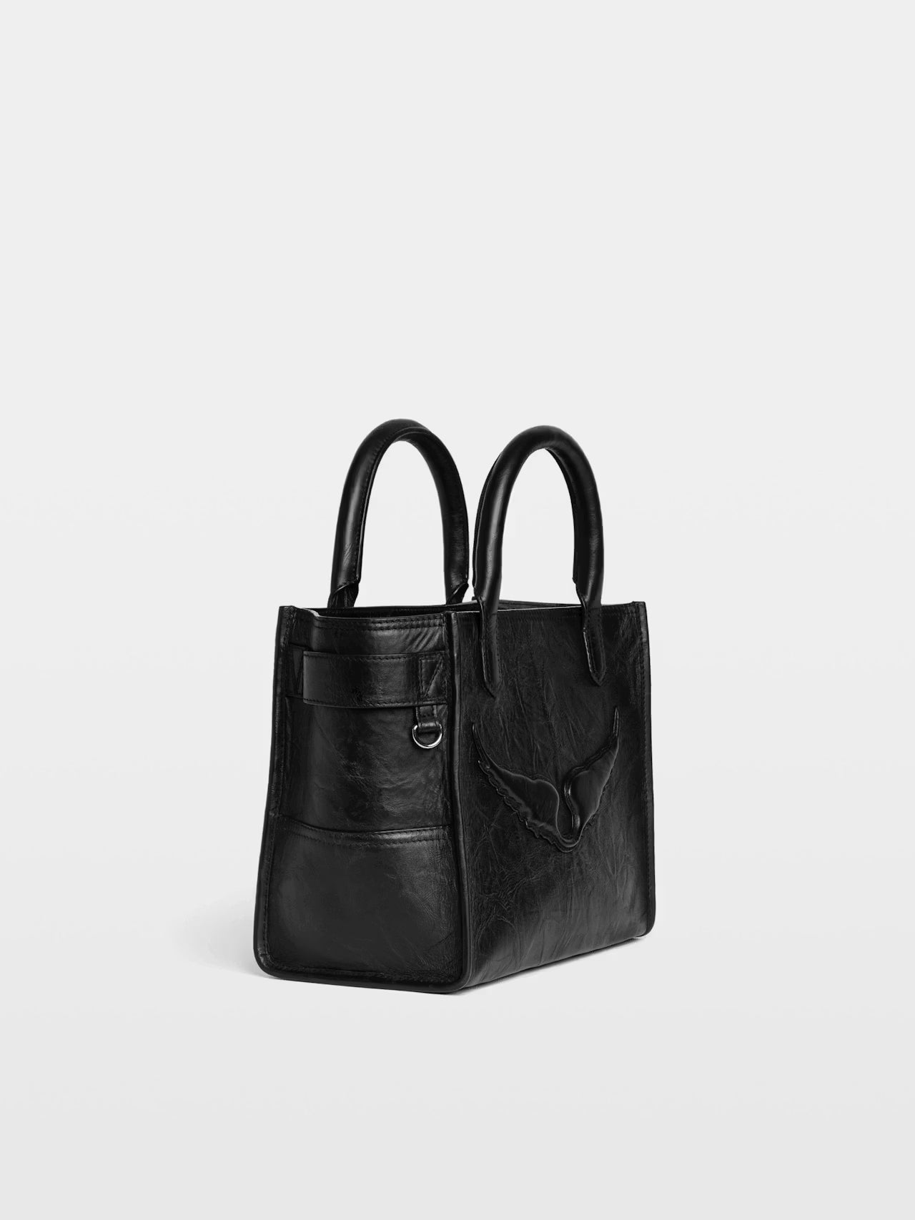 Zadig & Voltaire - Angel Tote XS Cuir Effet Froissé Noir
