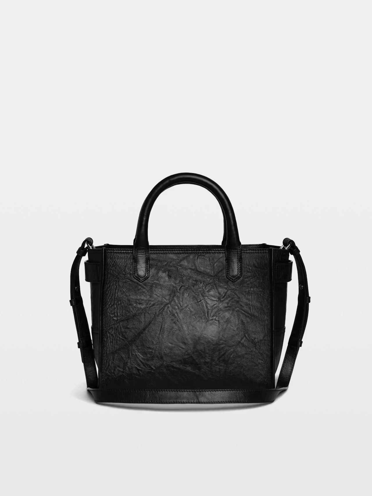 Zadig & Voltaire - Angel Tote XS Cuir Effet Froissé Noir