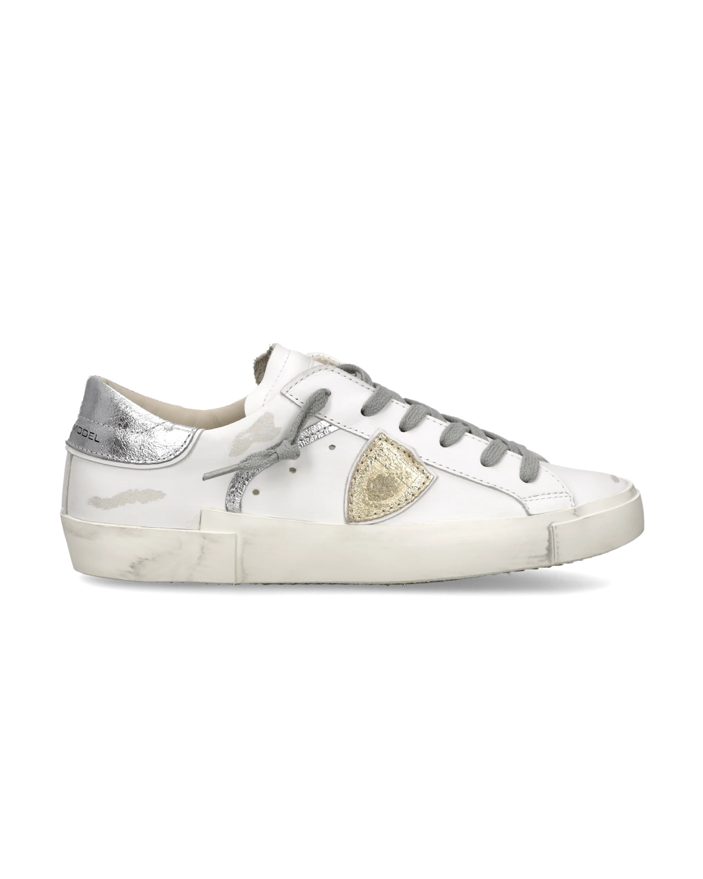 Philippe Model Prsx, blanc et argent métallisé