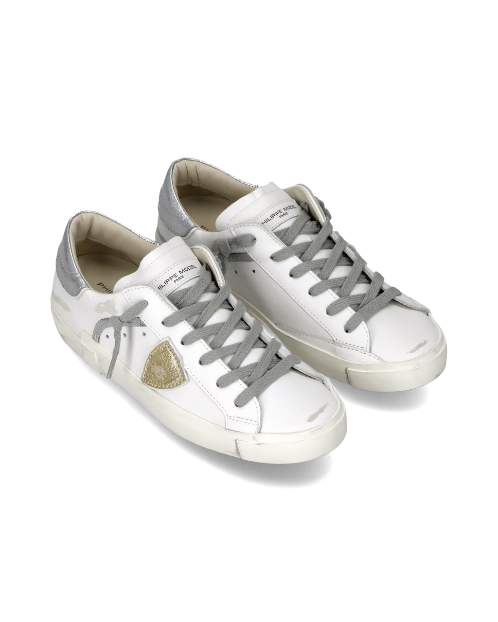 Philippe Model Prsx, blanc et argent métallisé