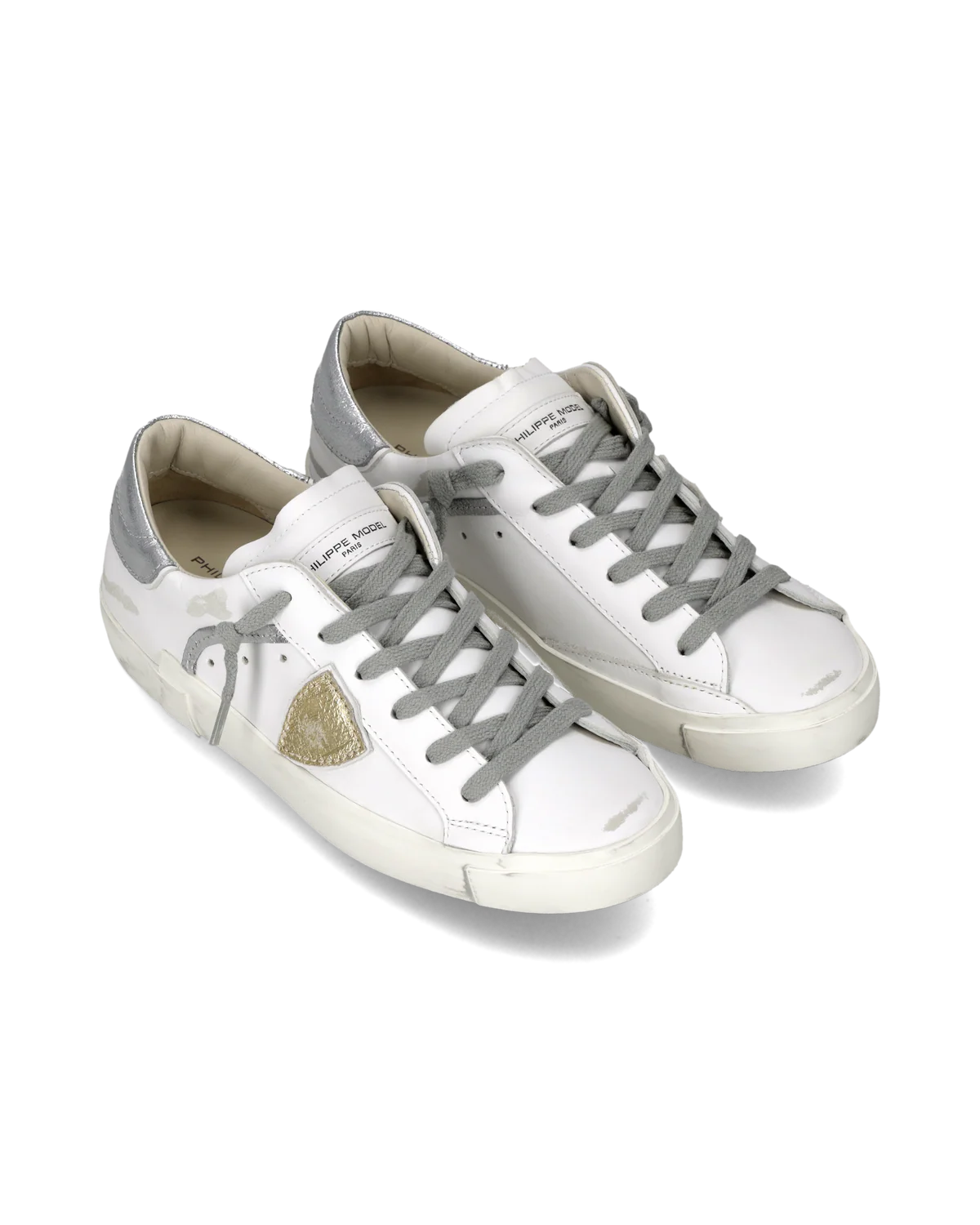 Philippe Model Prsx, blanc et argent métallisé