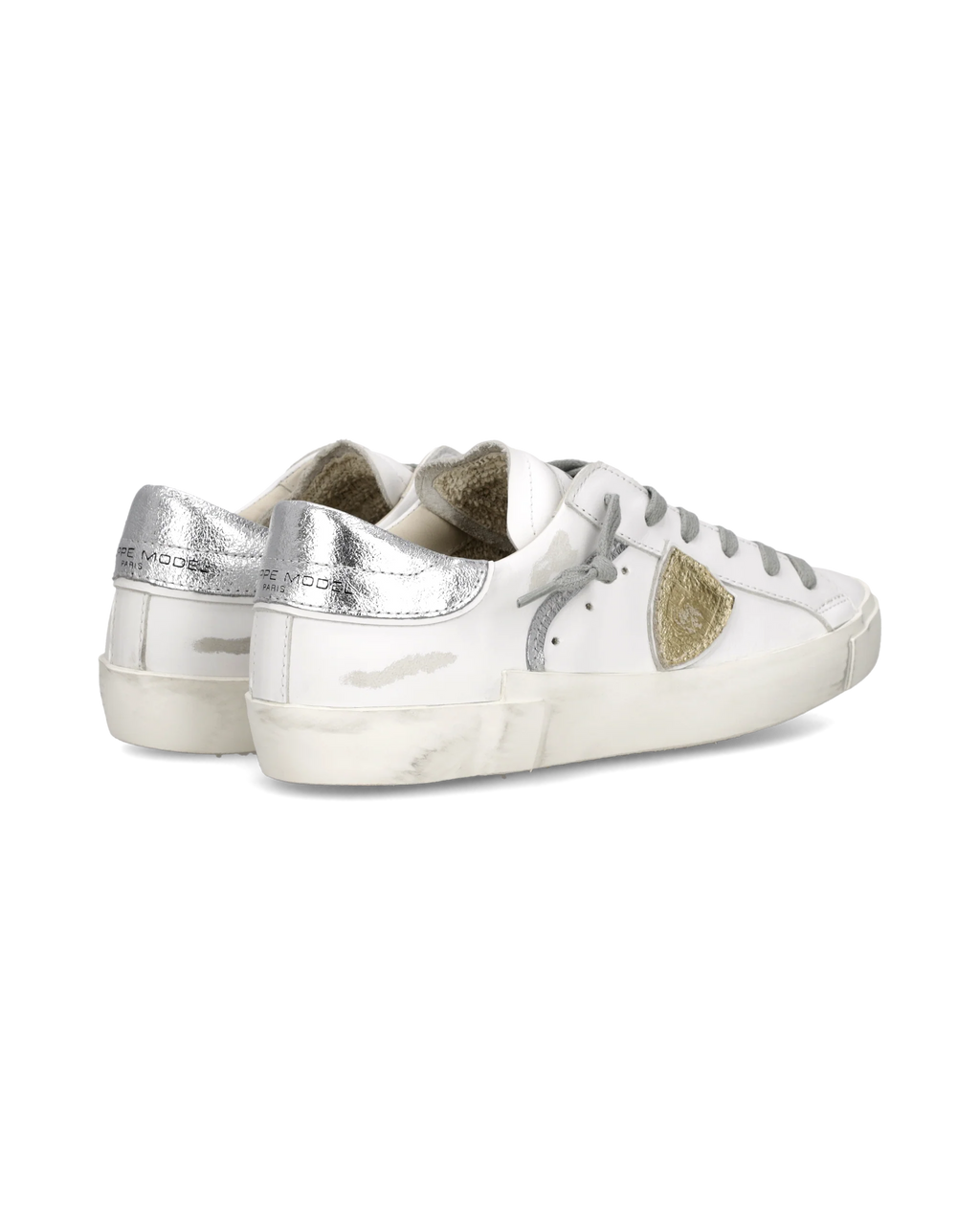 Philippe Model Prsx, blanc et argent métallisé