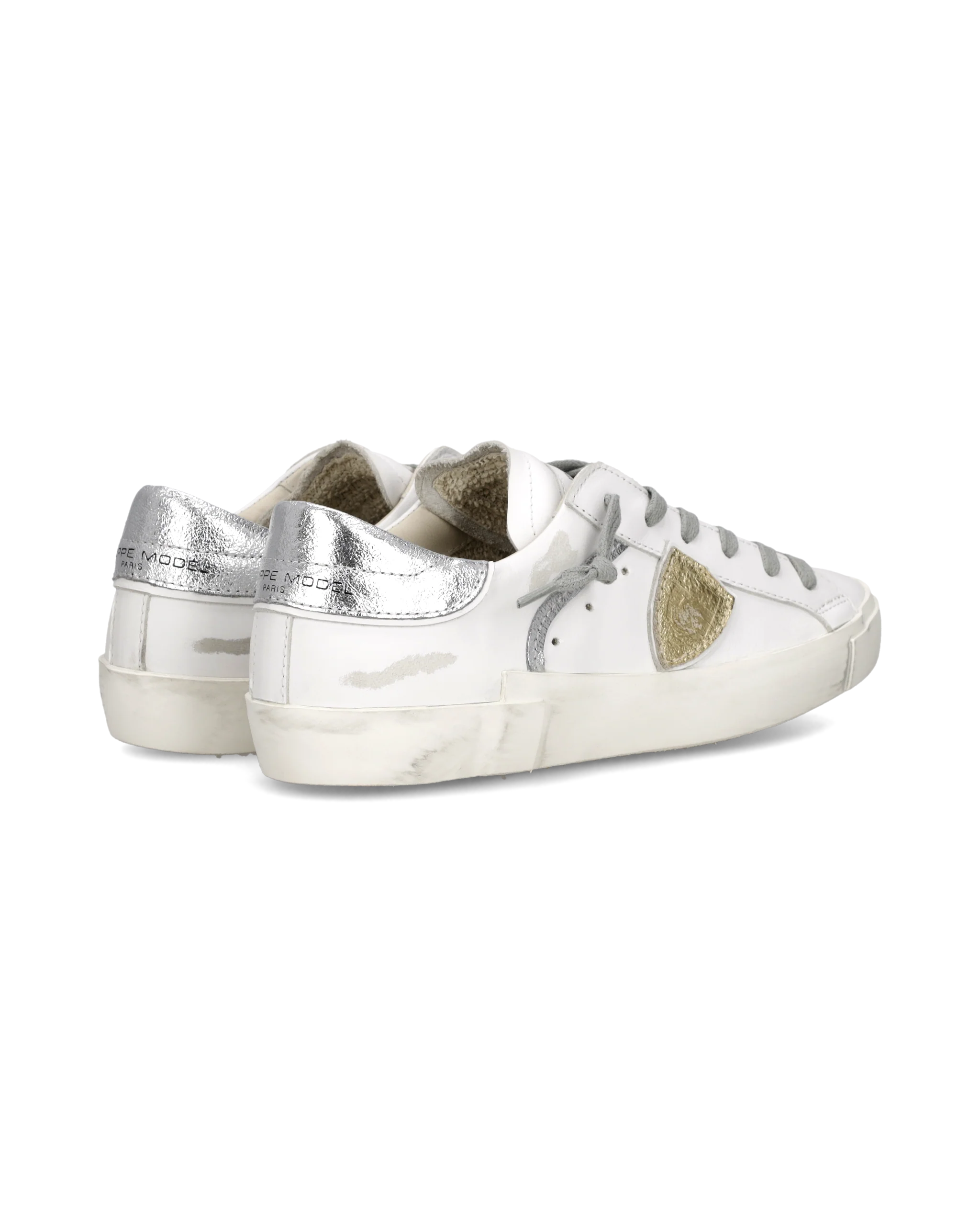 Philippe Model Prsx, blanc et argent métallisé