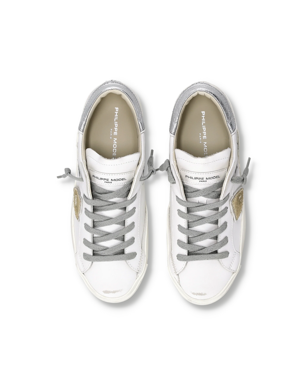 Philippe Model Prsx, blanc et argent métallisé