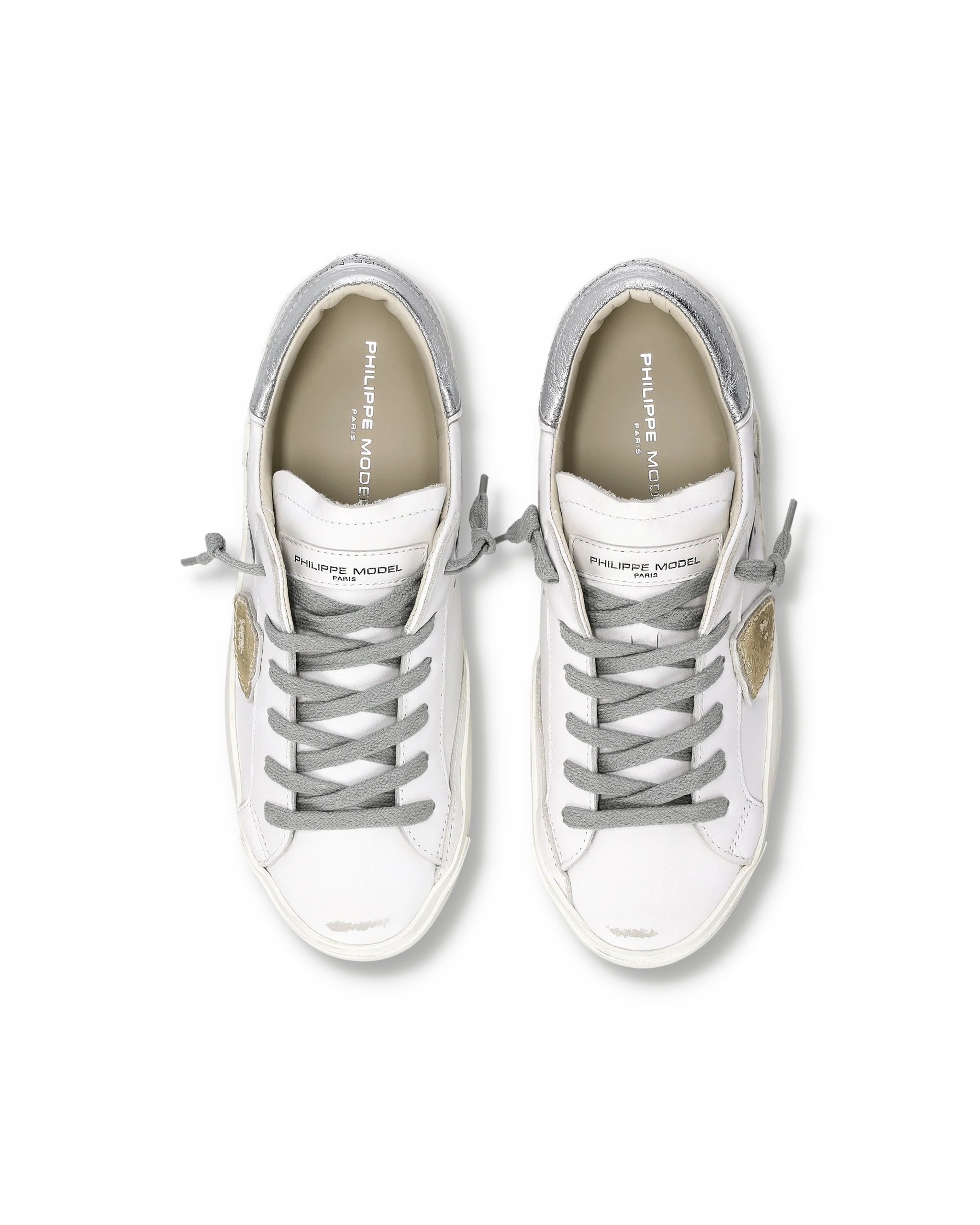 Philippe Model Prsx, blanc et argent métallisé