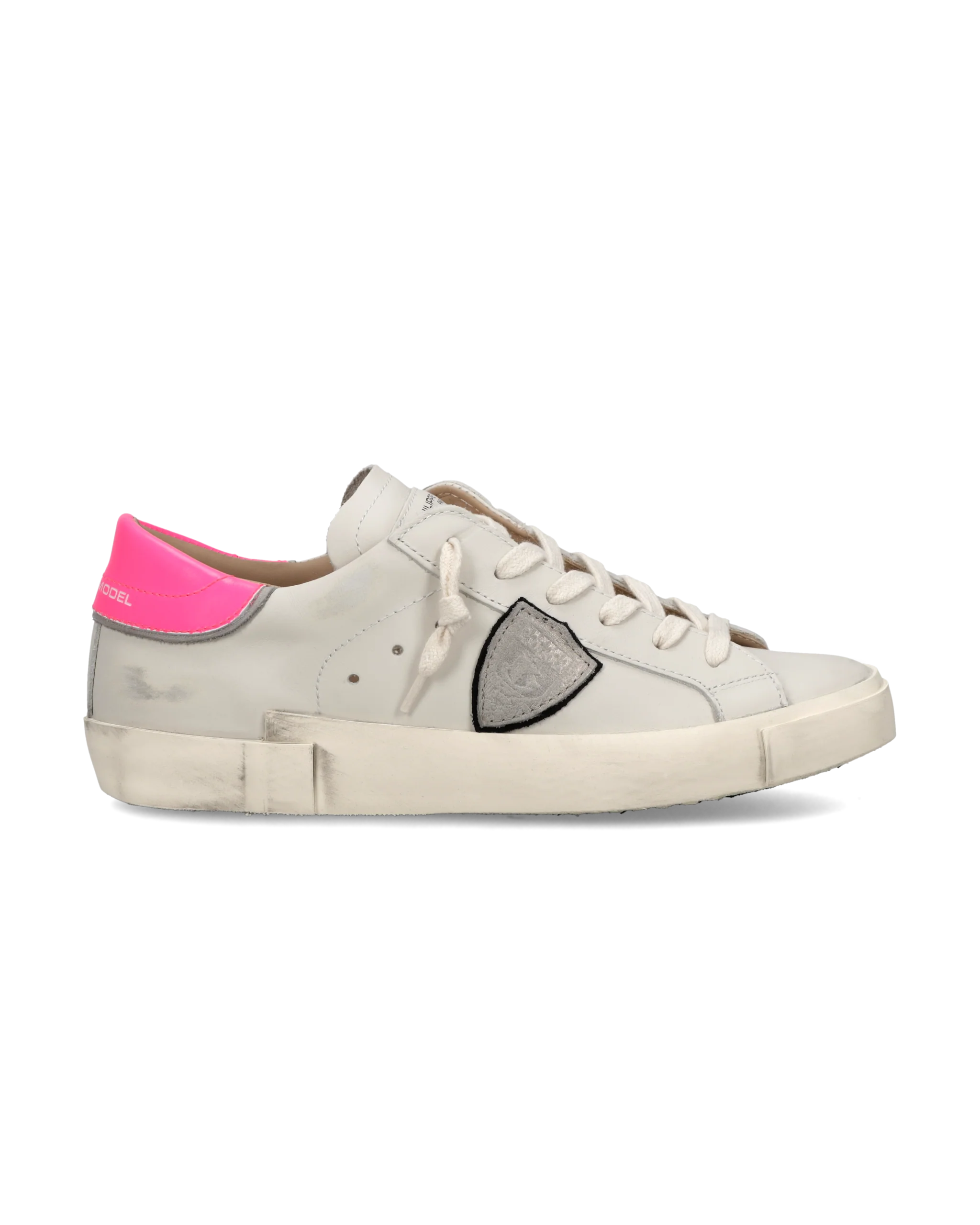 Philippe Model Prsx, blanc crème et rose fluo