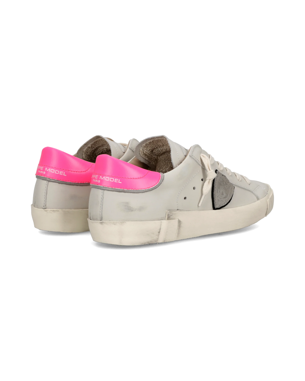 Philippe Model Prsx, blanc crème et rose fluo