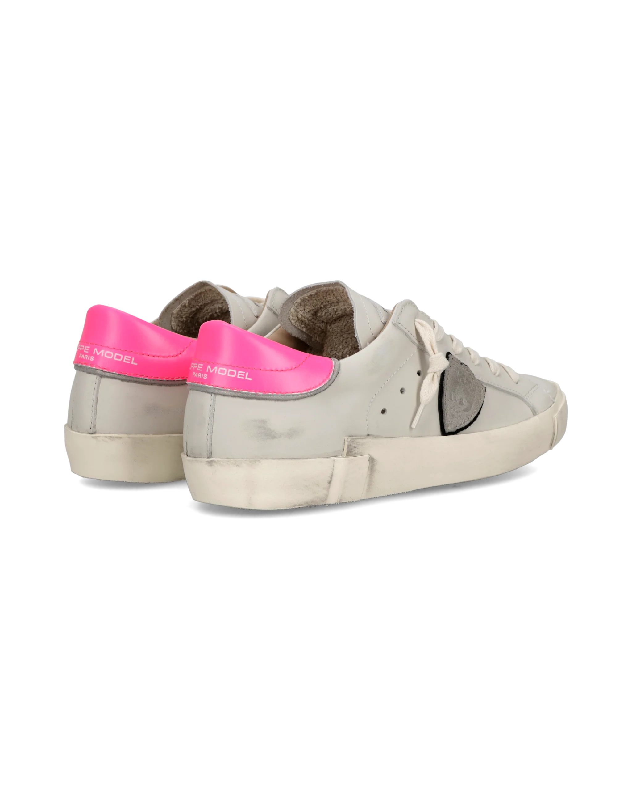 Philippe Model Prsx, blanc crème et rose fluo