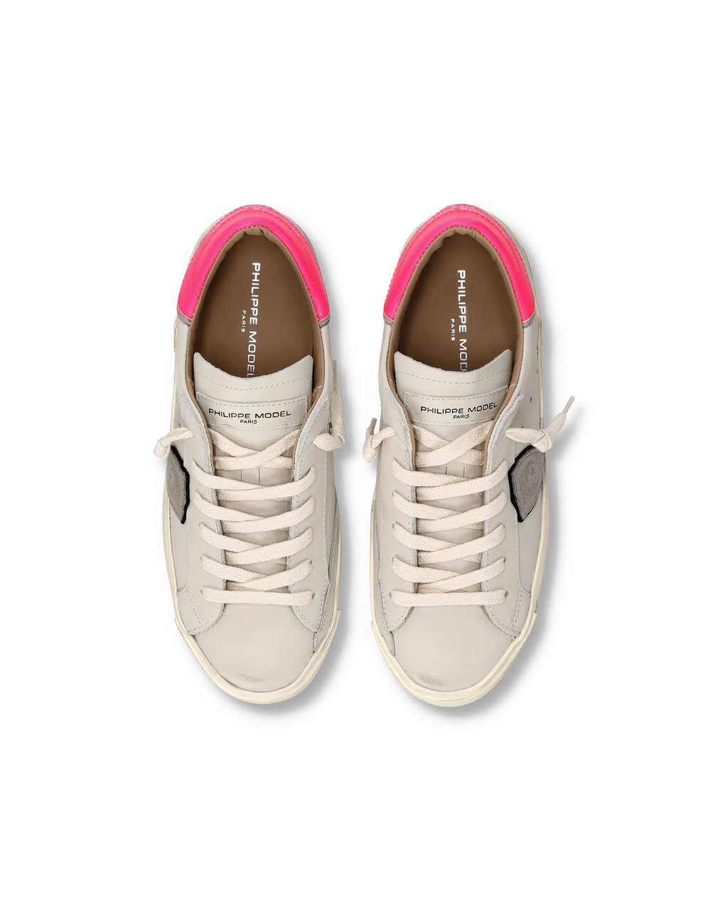 Philippe Model Prsx, blanc crème et rose fluo
